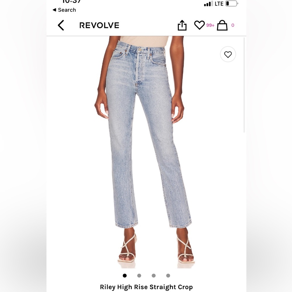 Riley high rise straight crop jeans from agolde
